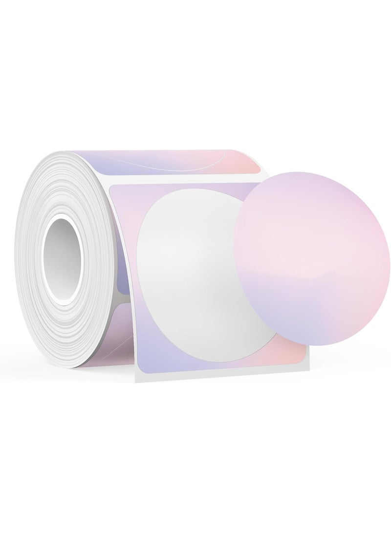 SUPVAN Katasymbol T50M Pro Label Tape Paper, Waterproof Labels for Home, School, Office, Diameter 50 mm, 140 Labels/Roll (Purple) - Image 1